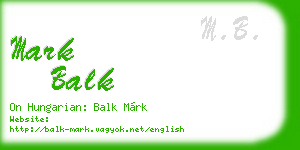 mark balk business card