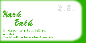 mark balk business card